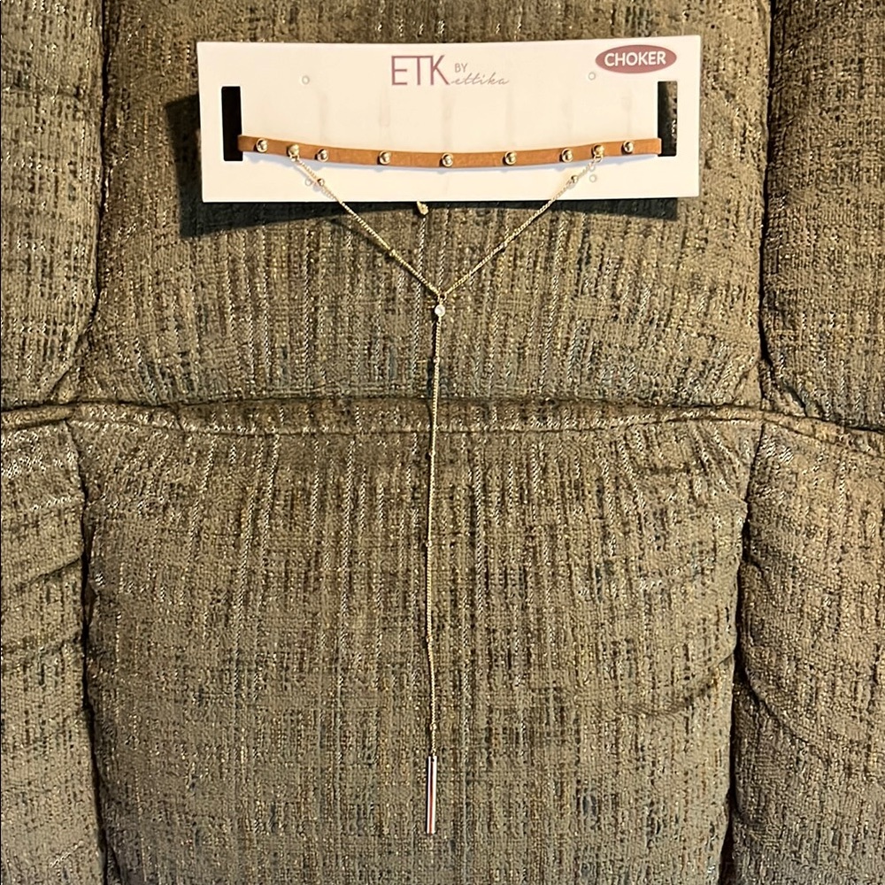 Ettika Gold and Tan Choker Necklace